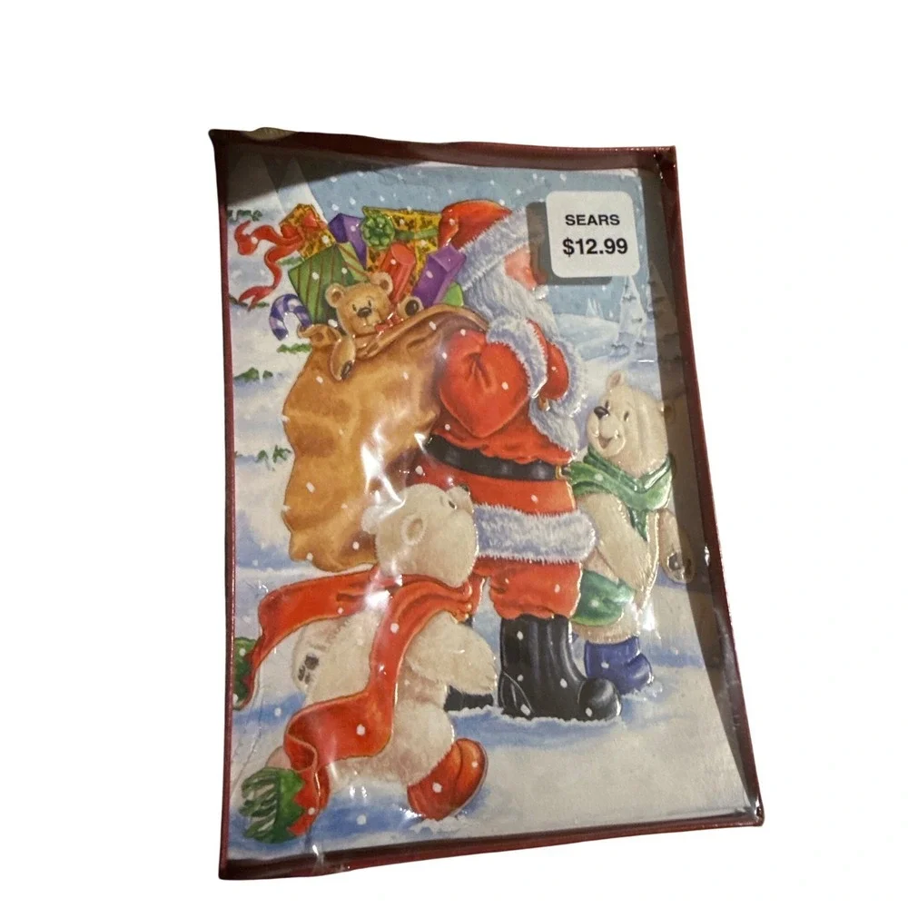 Sears Christmas Cards 18‎ Count Santa Teddy Bear Sealed 2005